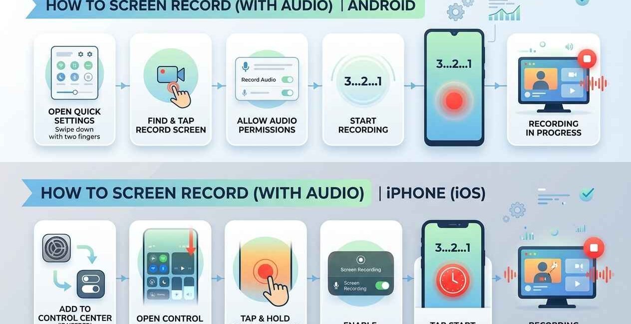 How to Screen Record on Android and iPhone (With Audio) how to screen record